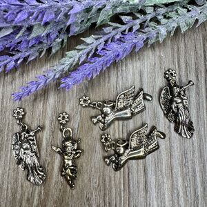 Silver Angel and Cherub Charms Set - SKU C